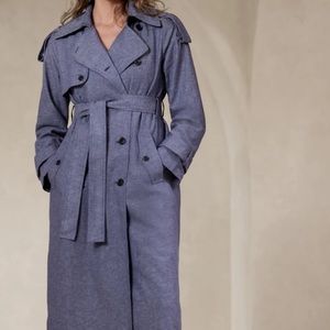 BABANA REPUBLIC: LINEN-COTTON CLASSIC TRENCH. Chambray 💕 NO TAGS - NEVER WORN.